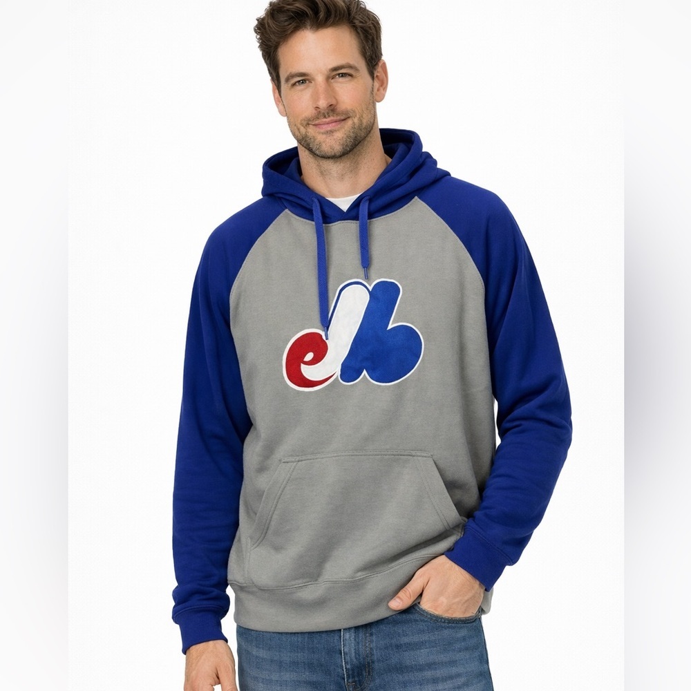 Vintage Montreal Expos MLB Hoodie Men’s Small Retro Baseball Pullover